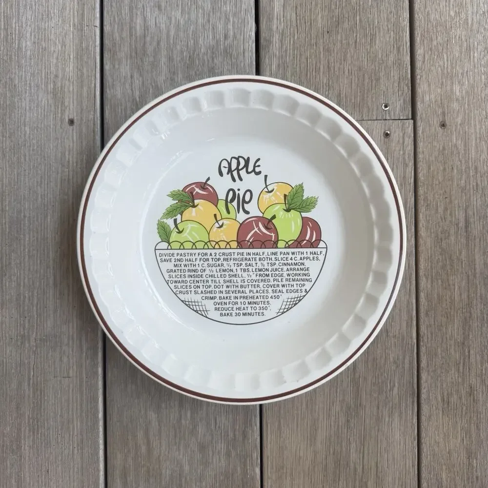 Hankook Apple Pie Plate Baking Dish Pie Recipe Vintage Granny CottageCore